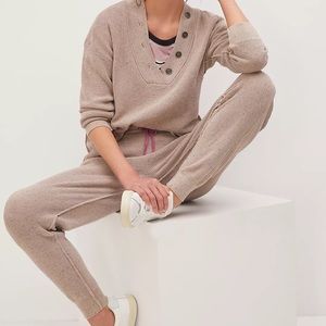 Daily Practice by Anthropologie Oatmeal Confetti Knit Lounge Set
